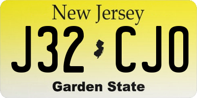 NJ license plate J32CJO
