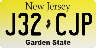 NJ license plate J32CJP