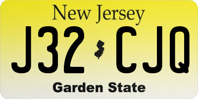 NJ license plate J32CJQ