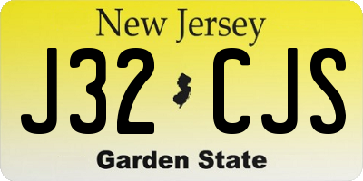 NJ license plate J32CJS