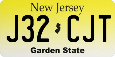 NJ license plate J32CJT