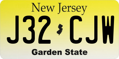 NJ license plate J32CJW