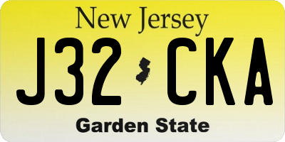 NJ license plate J32CKA