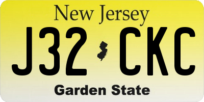 NJ license plate J32CKC