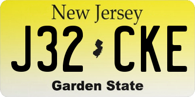 NJ license plate J32CKE
