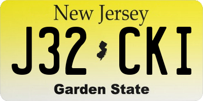 NJ license plate J32CKI