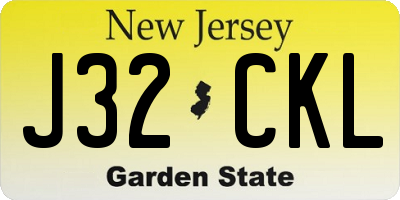 NJ license plate J32CKL