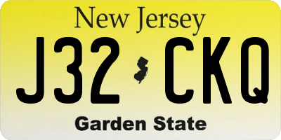 NJ license plate J32CKQ