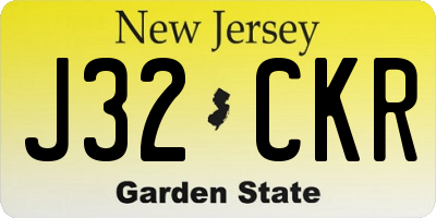 NJ license plate J32CKR