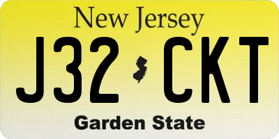 NJ license plate J32CKT