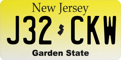 NJ license plate J32CKW