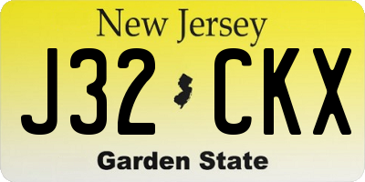 NJ license plate J32CKX