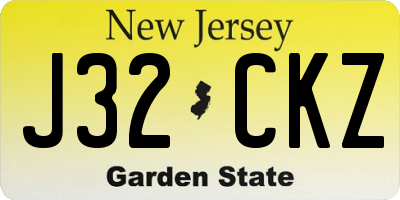 NJ license plate J32CKZ