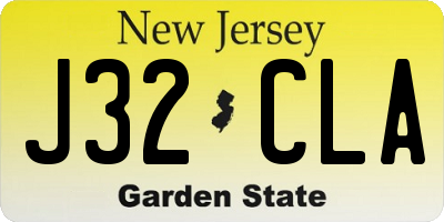 NJ license plate J32CLA