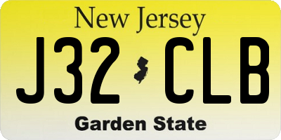 NJ license plate J32CLB