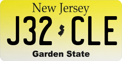NJ license plate J32CLE