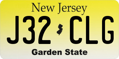 NJ license plate J32CLG