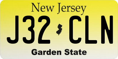 NJ license plate J32CLN