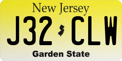 NJ license plate J32CLW