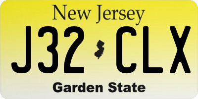 NJ license plate J32CLX