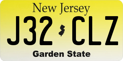 NJ license plate J32CLZ
