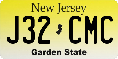 NJ license plate J32CMC