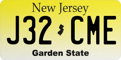 NJ license plate J32CME