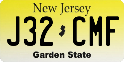 NJ license plate J32CMF