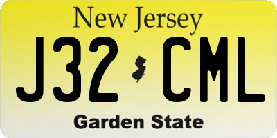 NJ license plate J32CML