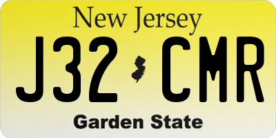 NJ license plate J32CMR