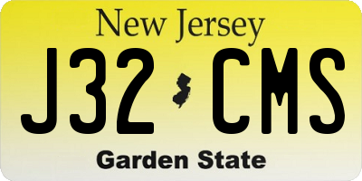 NJ license plate J32CMS
