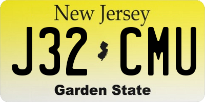 NJ license plate J32CMU