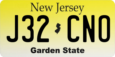 NJ license plate J32CNO