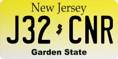 NJ license plate J32CNR