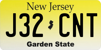 NJ license plate J32CNT