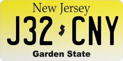 NJ license plate J32CNY