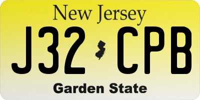 NJ license plate J32CPB