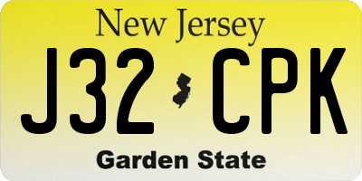 NJ license plate J32CPK