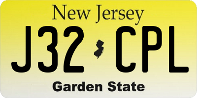 NJ license plate J32CPL