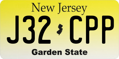 NJ license plate J32CPP