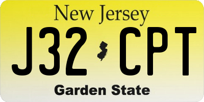 NJ license plate J32CPT