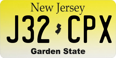 NJ license plate J32CPX