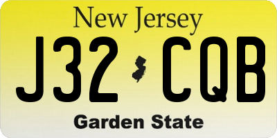 NJ license plate J32CQB