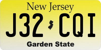 NJ license plate J32CQI