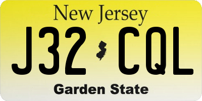 NJ license plate J32CQL
