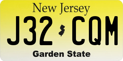 NJ license plate J32CQM