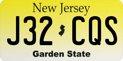 NJ license plate J32CQS