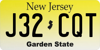 NJ license plate J32CQT