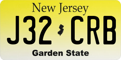 NJ license plate J32CRB