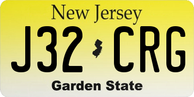NJ license plate J32CRG